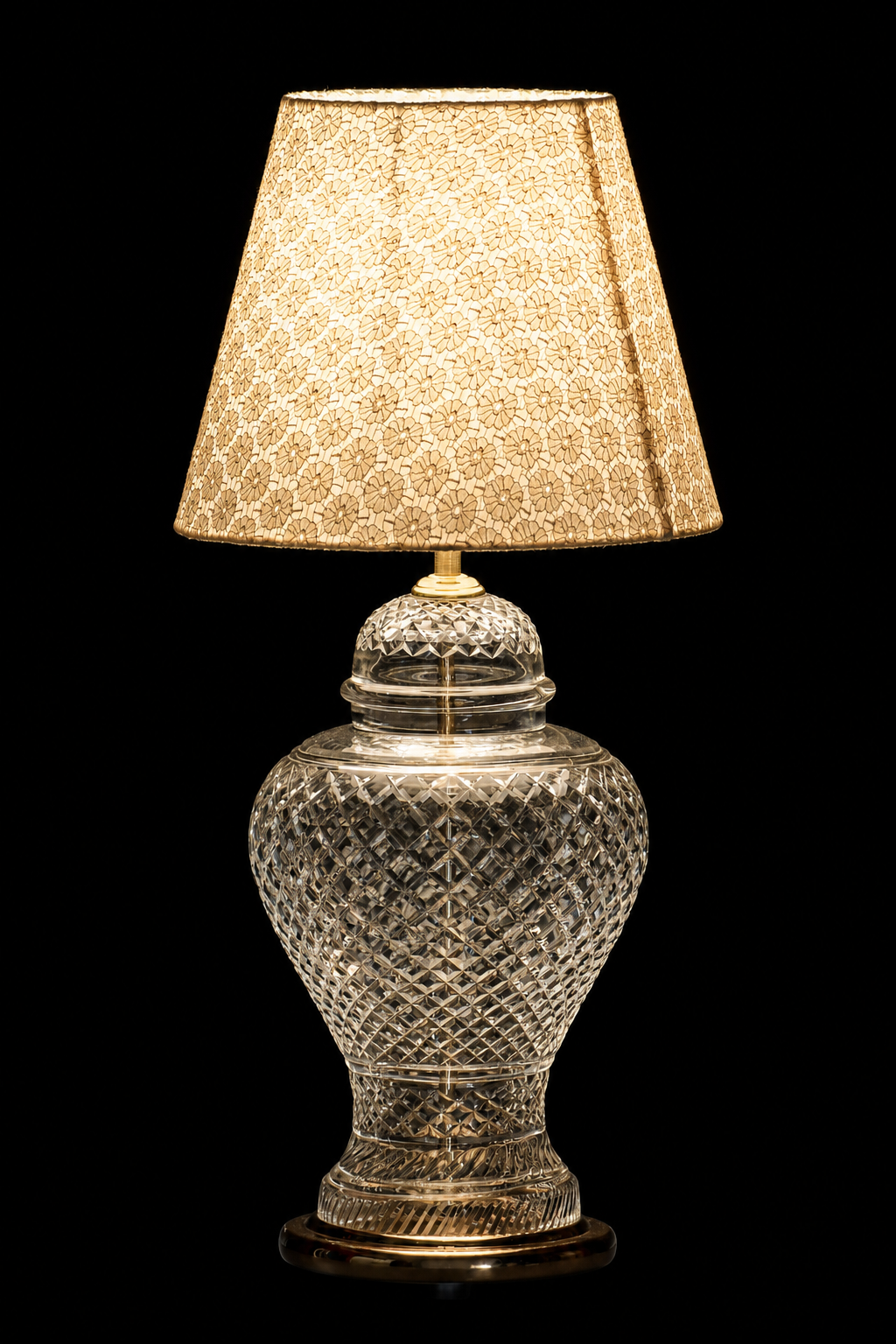 Ginger Jar Classic Vertical-Rib Clear-Glass Table Lamp