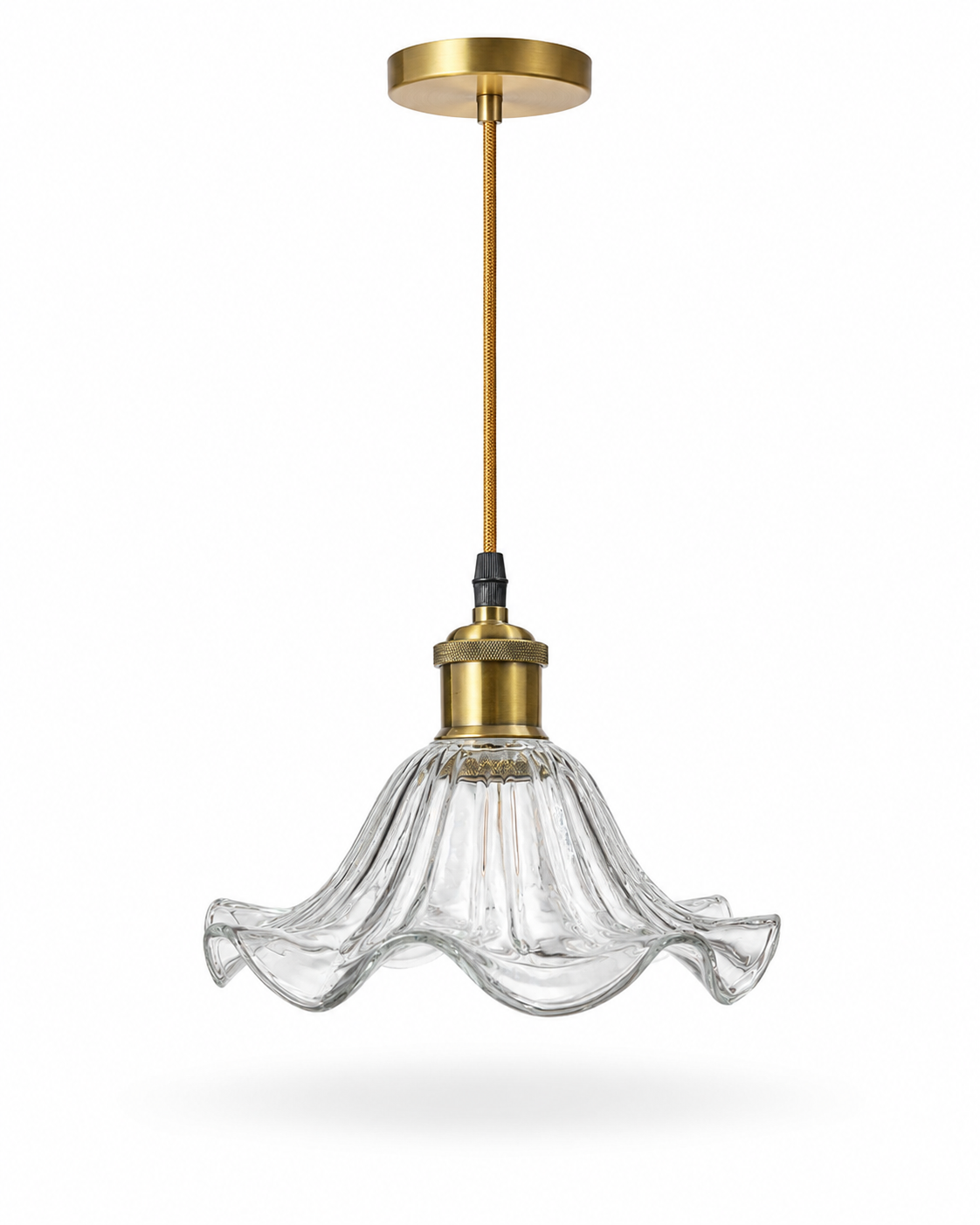 Leherpushp Clear Fluted Flower-Glass Hanging Light · SGE-HL-110 · Samrat Glass Emporium — view 2