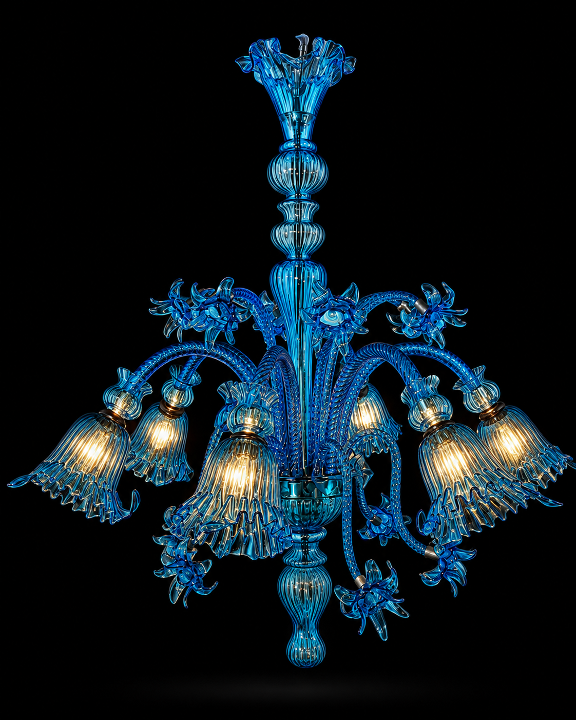Gulzar Neelam Six-Light Glass Chandelier