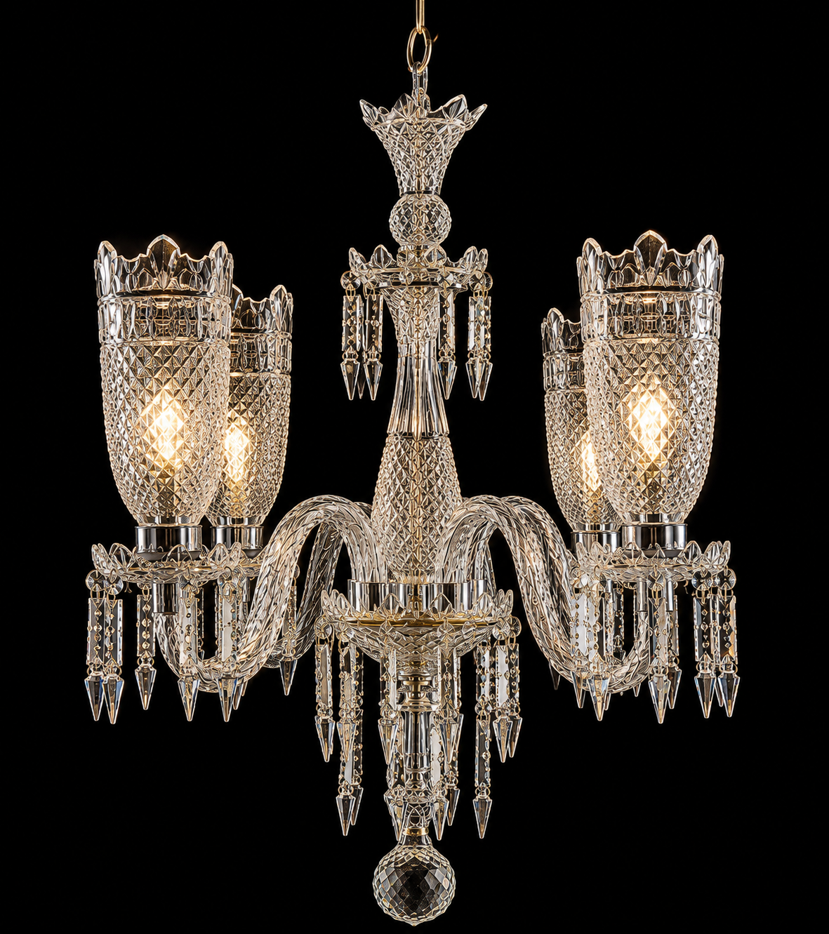 Ratnakirit Crown-Shade Four-Light Crystal Chandelier