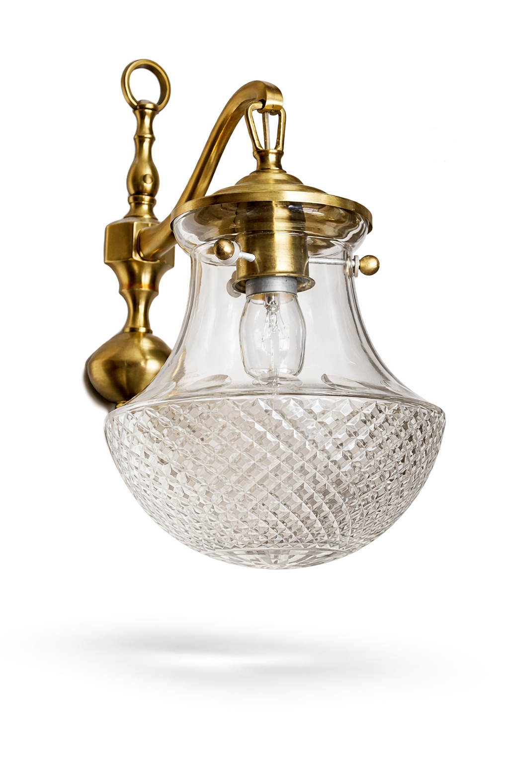 Prastara Diamond-Cut Single-Arm Wall Light · SGE-WL-006 · Samrat Glass Emporium — view 2