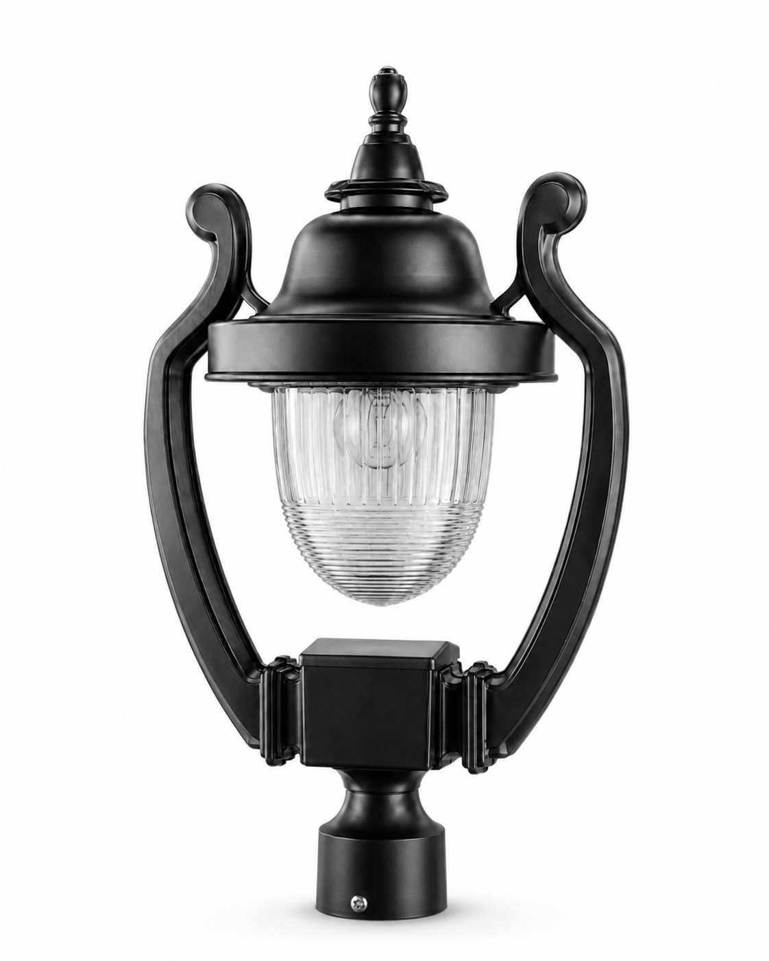 Kamaljora Twin-Scroll Matte-Black Gate Lantern · Gate Light · SGE-GL-007 · Samrat Glass Emporium — view 2