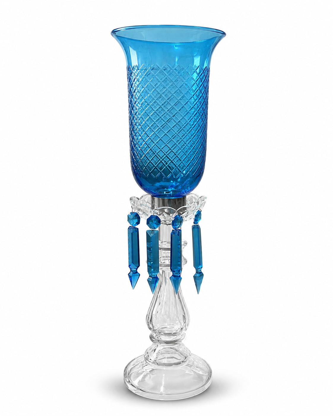 Neelprism Diamond-Cut Cobalt Glass Table Lamp · SGE-TL-083 · Samrat Glass Emporium — view 2
