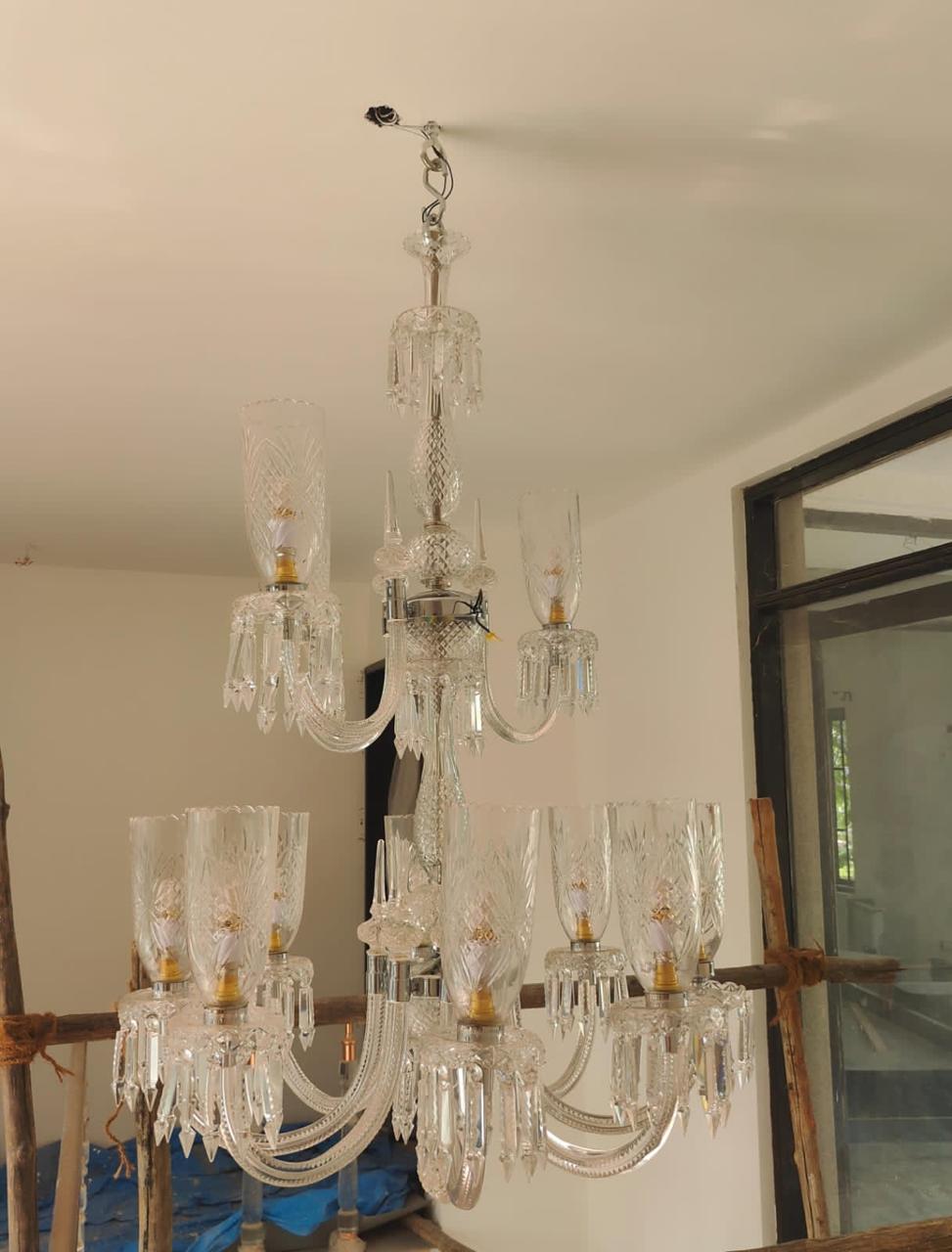 Elegant Clear Crystal Chandelier – Private Residence