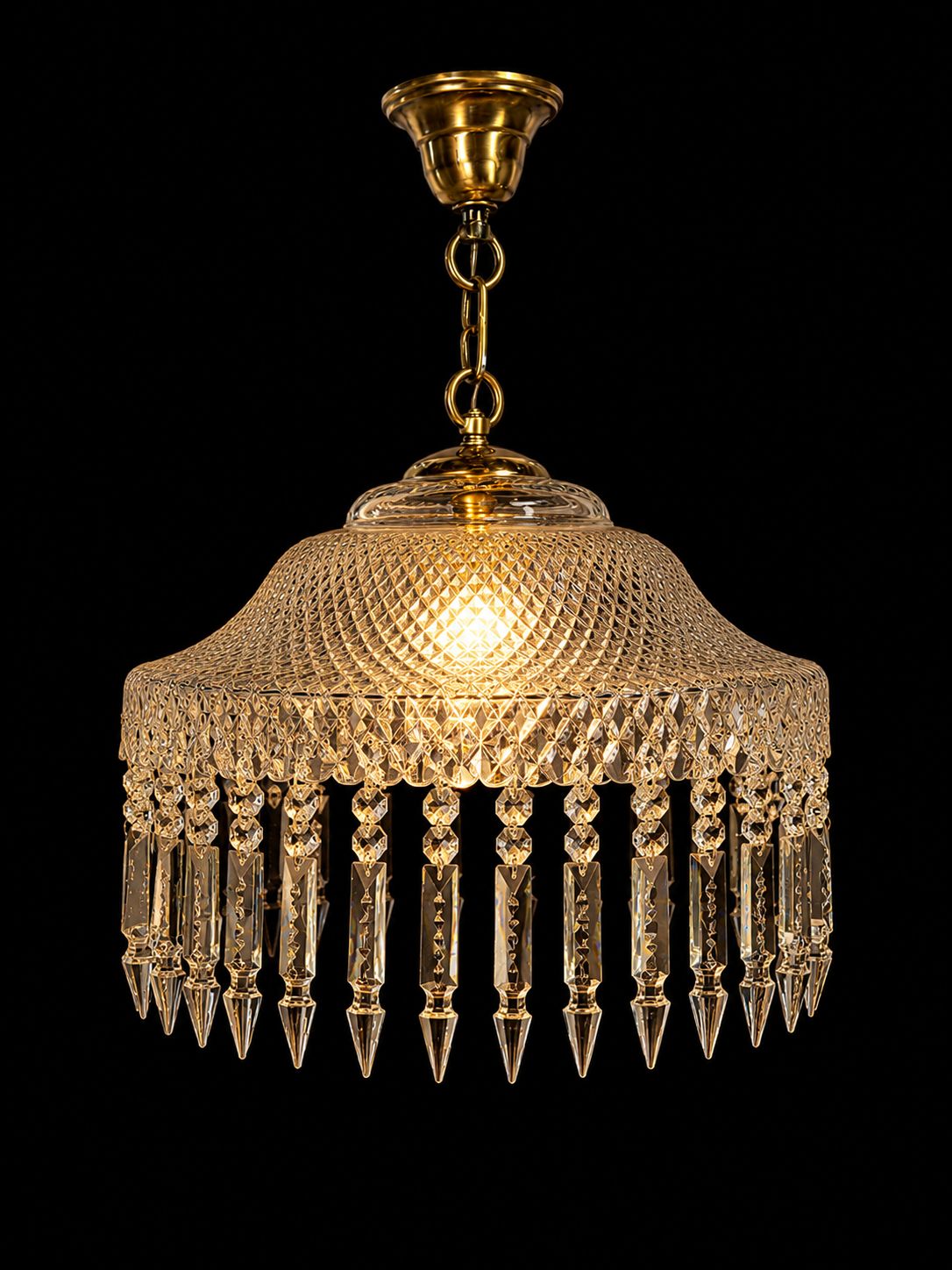 Noorjharna Diamond-Lattice Prism-Fringe Hanging Light