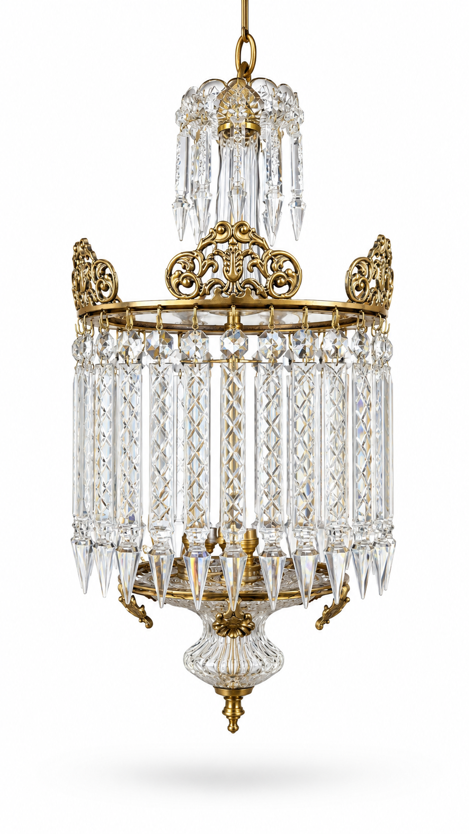 Rajmukut Crest-Prism Cylindrical Hanging Light · SGE-HL-079 · Samrat Glass Emporium — view 2