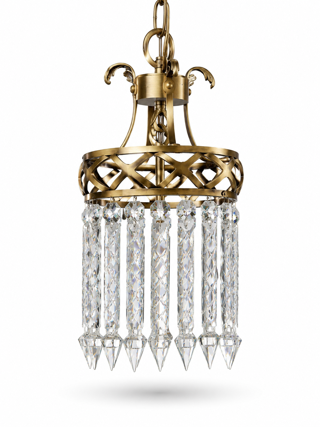 Zariya Lattice-Prism Cylindrical Hanging Light — Small · SGE-HL-076 · Samrat Glass Emporium — view 2
