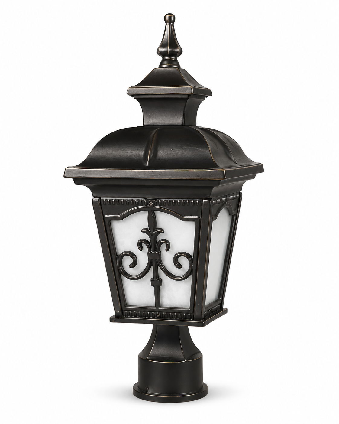 Rajwada Scrollwork Antique-Gold Gate Lantern — Large Size · Gate Light · SGE-GL-024 · Samrat Glass Emporium — view 2