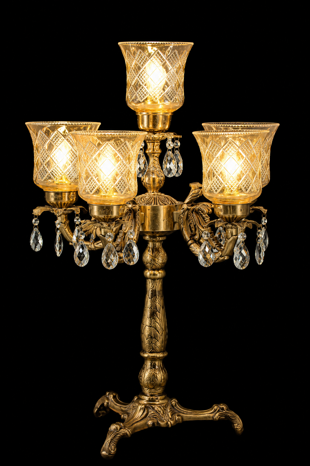 Rajdarbar Diamond-Lattice Five-Light Table Chandelier