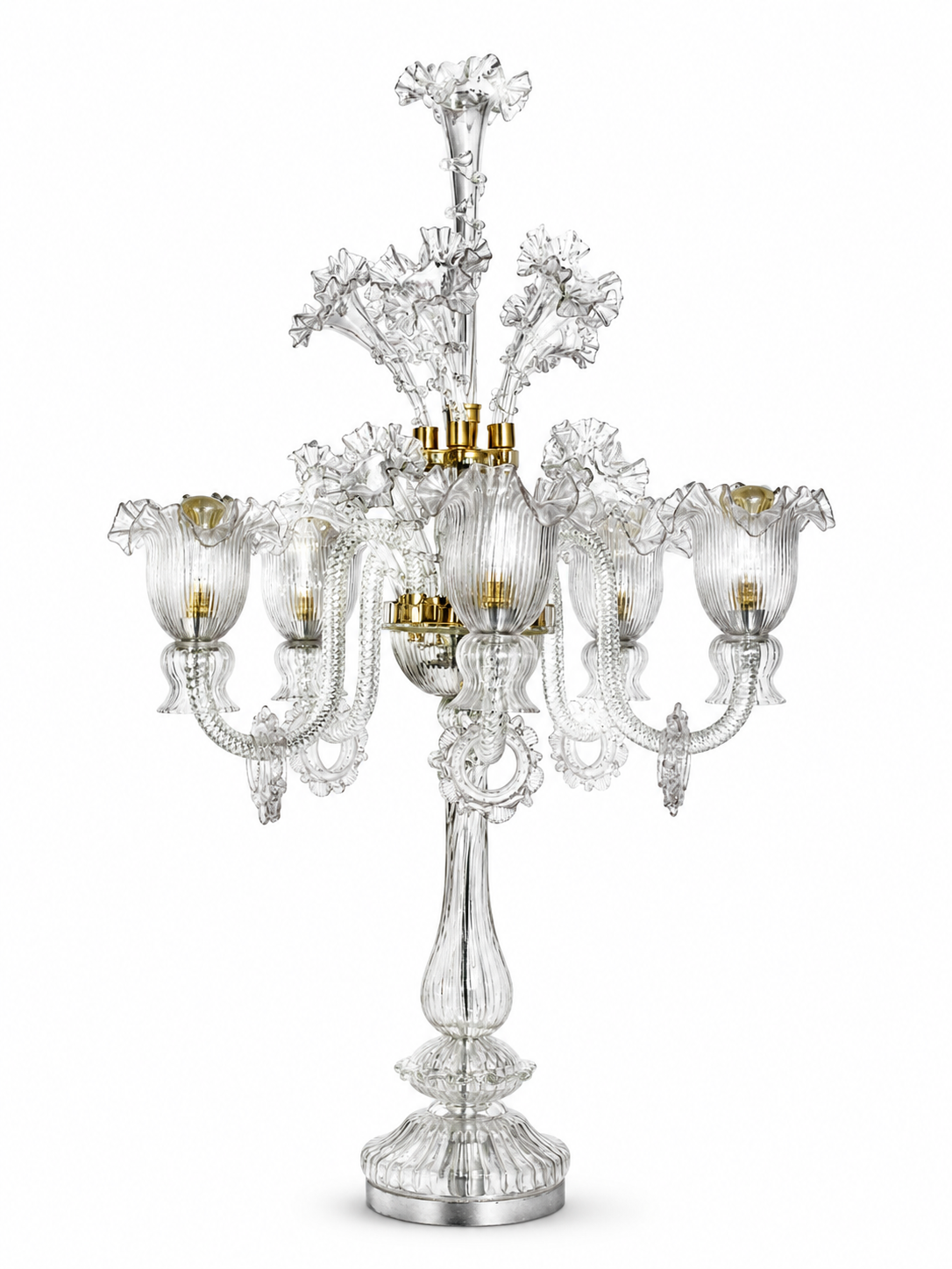 Gulzar Clear Glass Floor Chandelier — Five Light · SGE-FL-015 · Samrat Glass Emporium — view 2