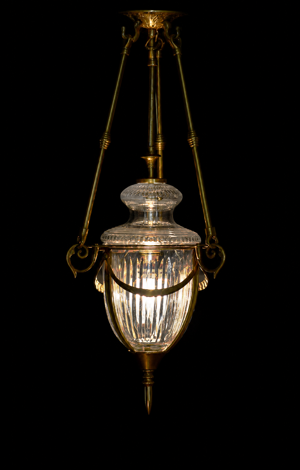 Rajsi Urn Fluted Glass Hanging Light — Slender Tripod
