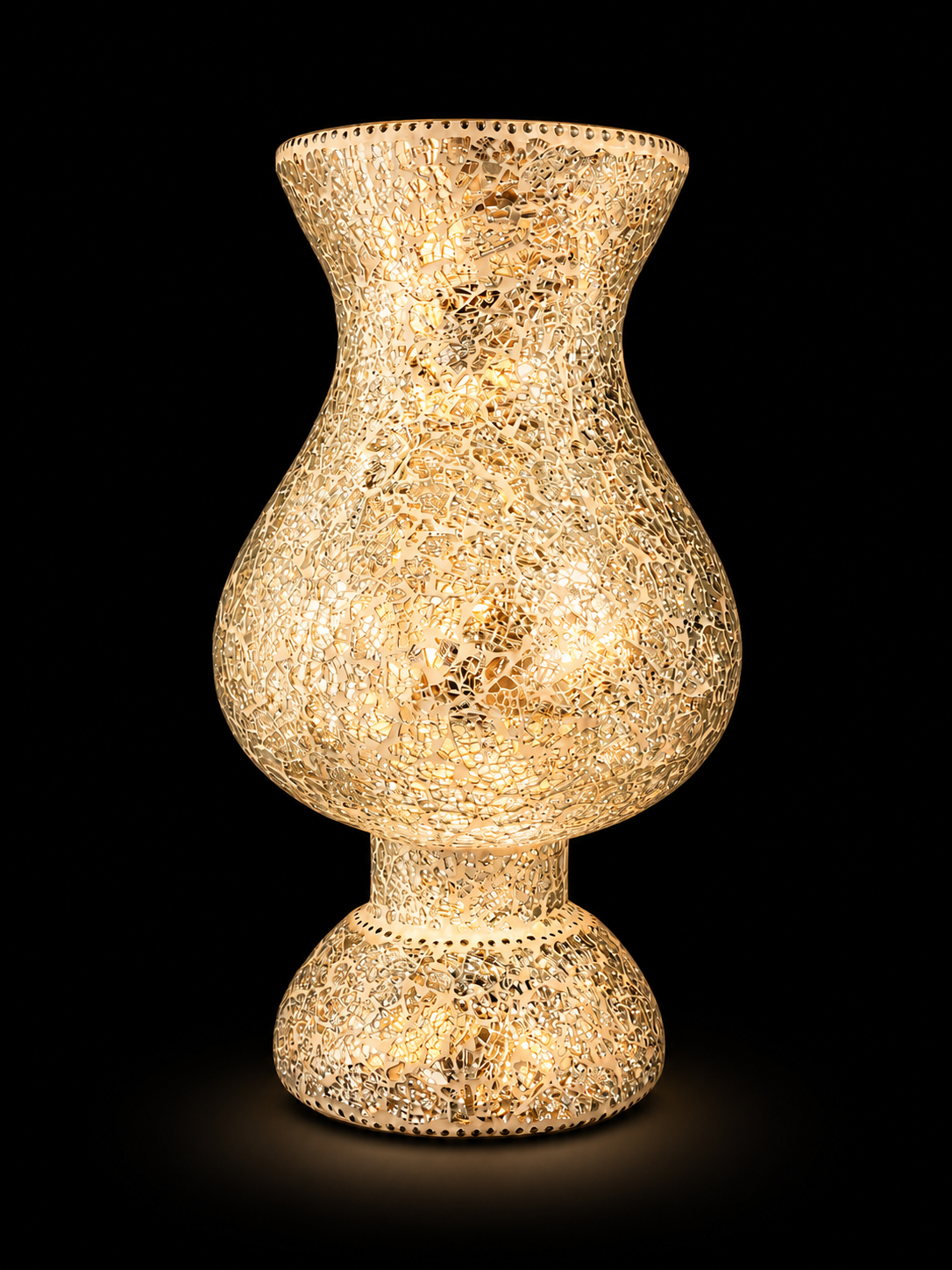 Neelambari Mosaic Glass Table Lamp – Champagne Gold · SGE-TL-051 · Samrat Glass Emporium