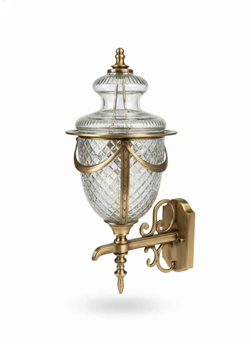 Rajsi Urn Diamond-Cut Wall Light — Compact · SGE-WL-019 · Samrat Glass Emporium — view 2