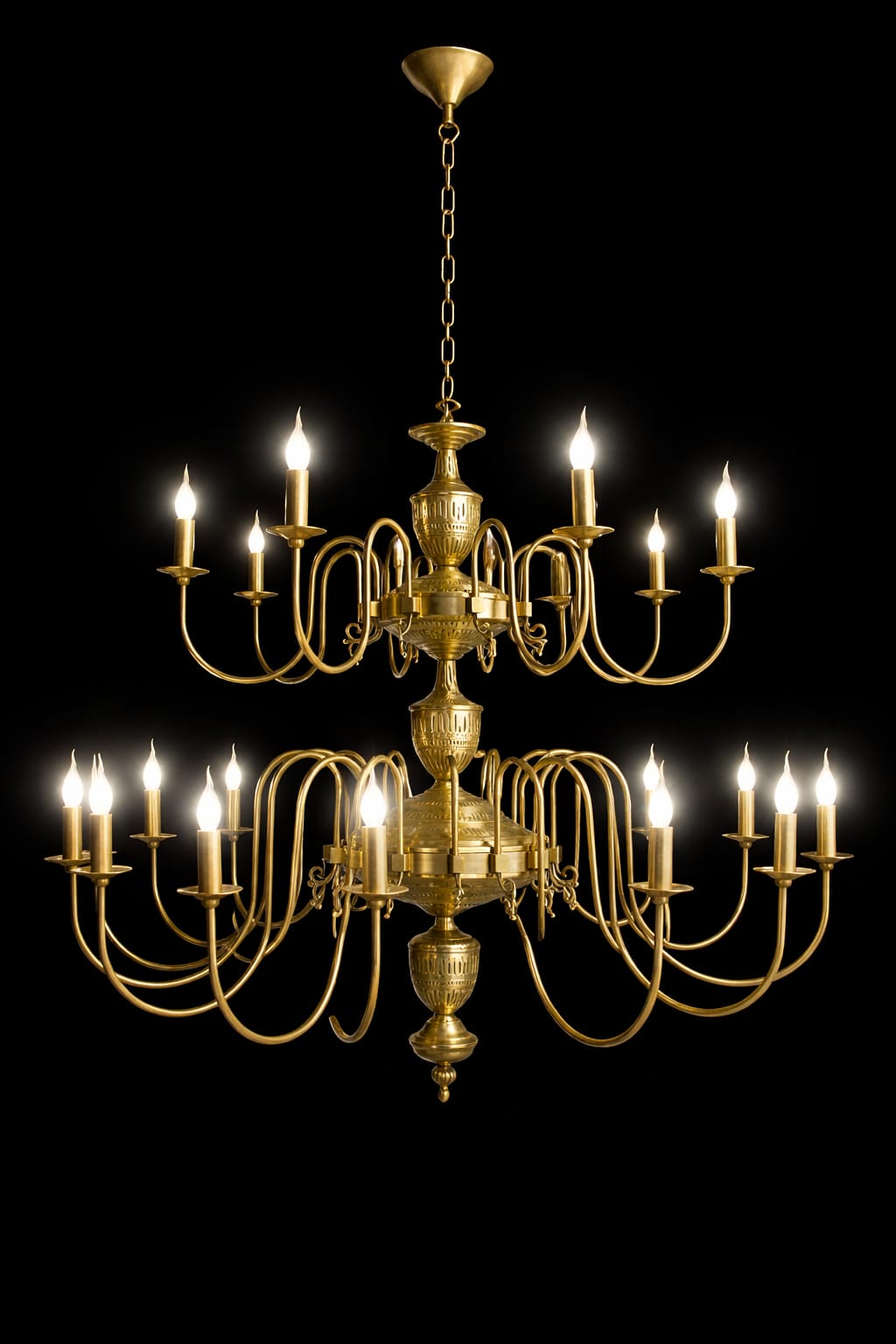 Rajvansh Grand Two-Tier Heritage Brass Chandelier