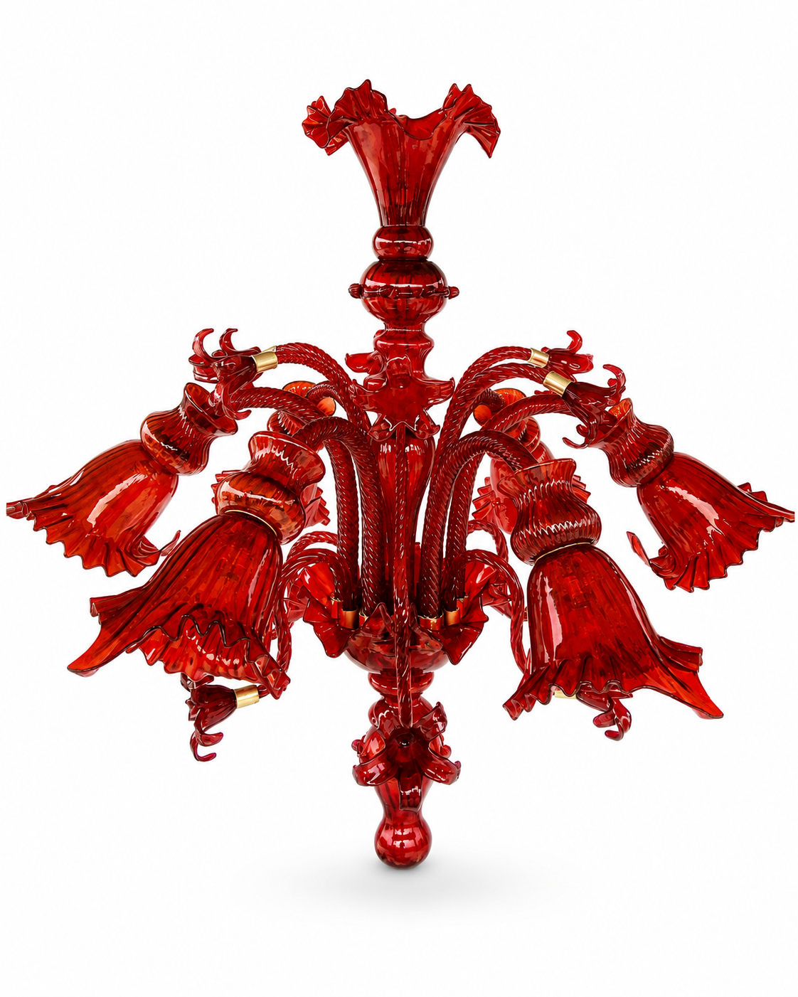 Gulzar Ruby Six-Light Glass Chandelier · SGE-CH-056 · Samrat Glass Emporium — view 2