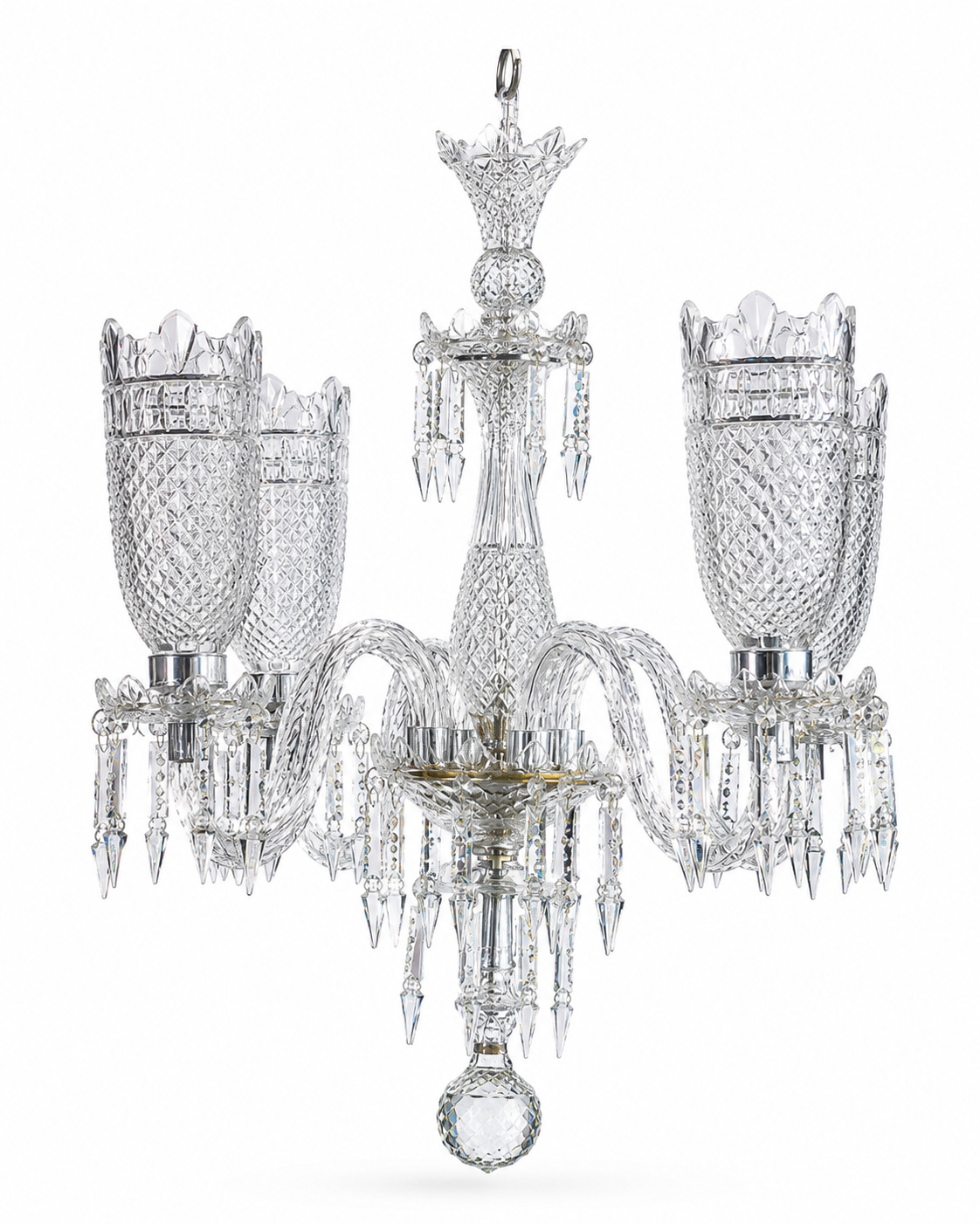 Ratnakirit Crown-Shade Four-Light Crystal Chandelier · SGE-CH-014 · Samrat Glass Emporium — view 2
