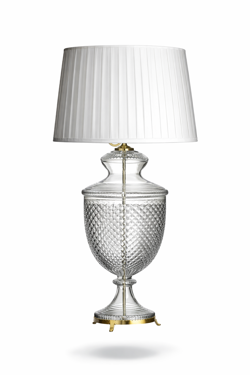 Rajsi Classic Diamond-Lattice Clear-Glass Urn Table Lamp · SGE-TL-009 · Samrat Glass Emporium — view 2