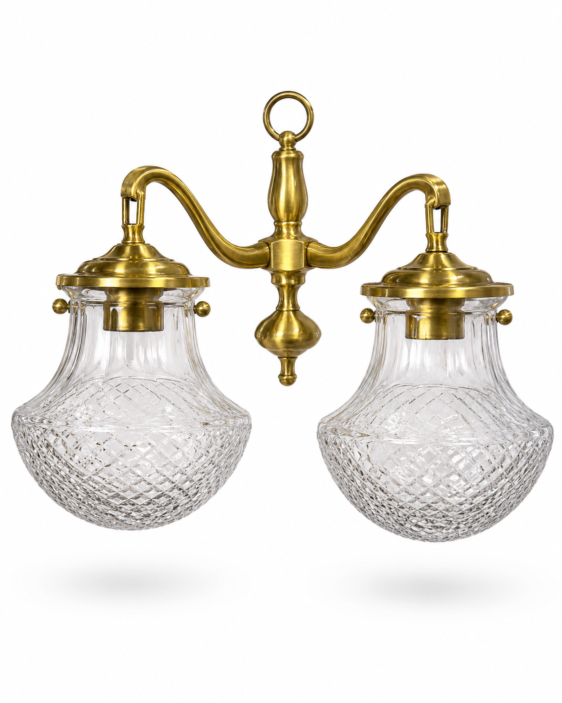 Prastara Diamond-Cut Dual-Arm Wall Light · SGE-WL-007 · Samrat Glass Emporium — view 2