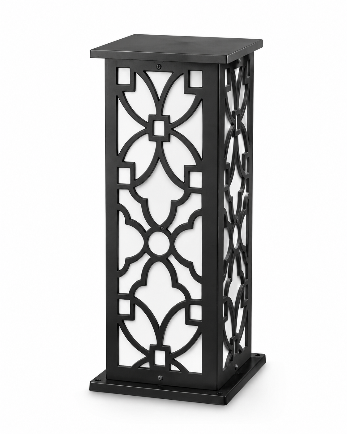 Charbagh Floral-Jali Matte-Black Tall Gate Pillar Light · Gate Light · SGE-GL-014 · Samrat Glass Emporium — view 2