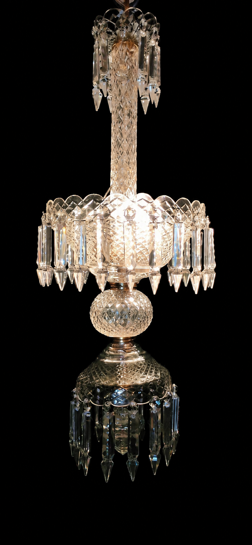 Prism Tiered Clear Cut-Glass Hanging Light