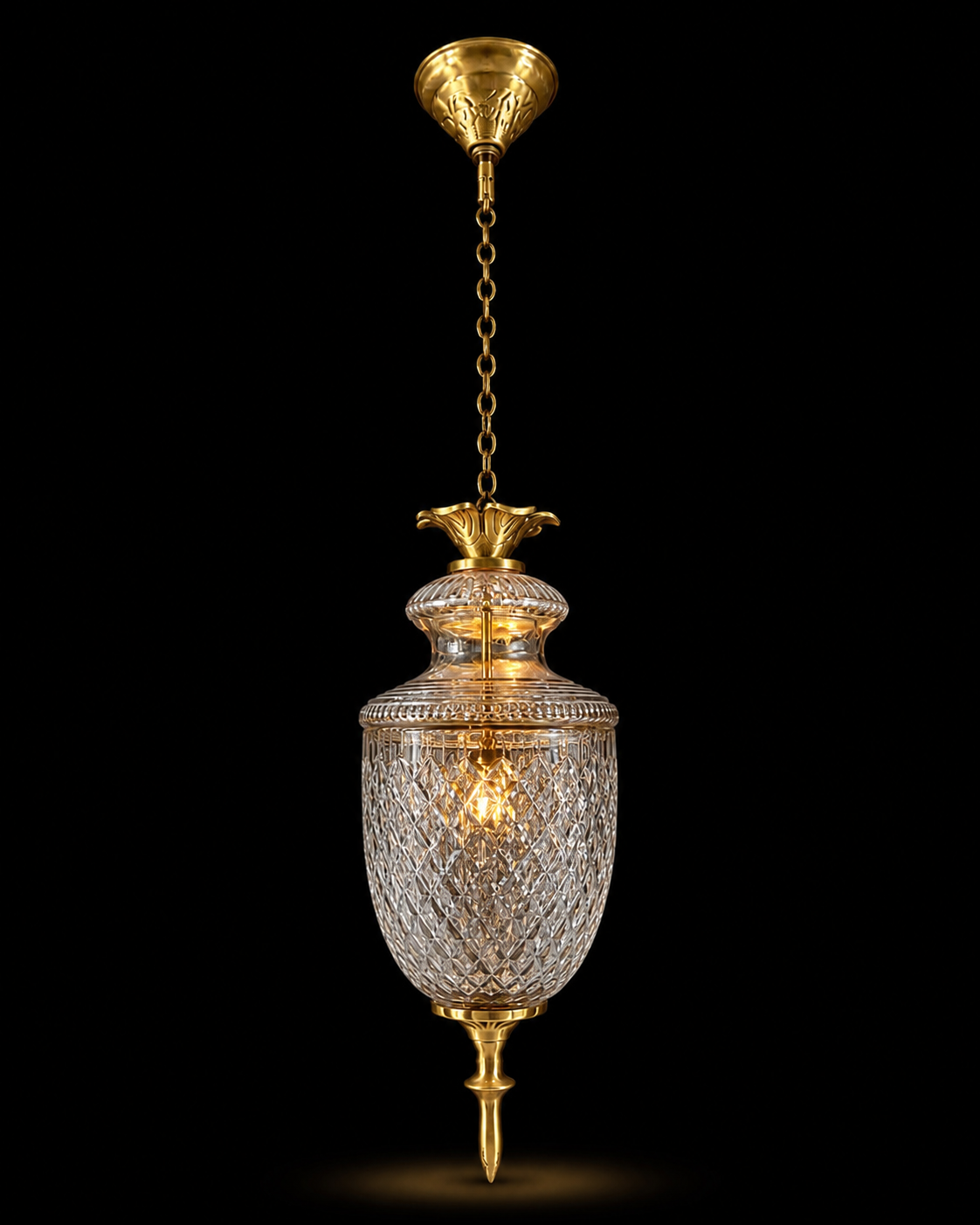 Rajsi Diamond-Lattice Glass Urn Hanging Light — 5"