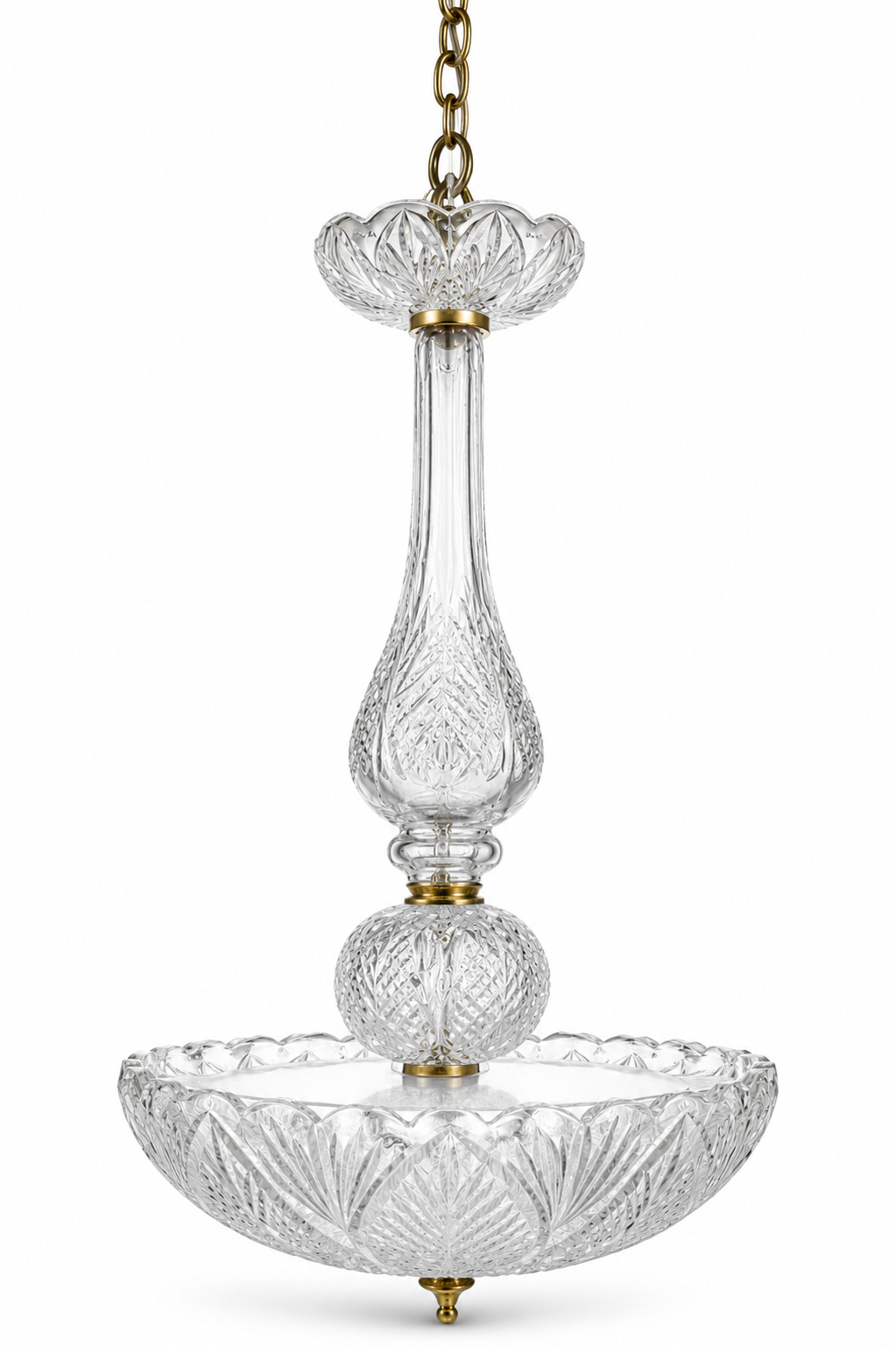 Ratnakamal Diamond-Lattice Scallop-Bowl Two-Light Hanging Light · SGE-HL-090 · Samrat Glass Emporium — view 2