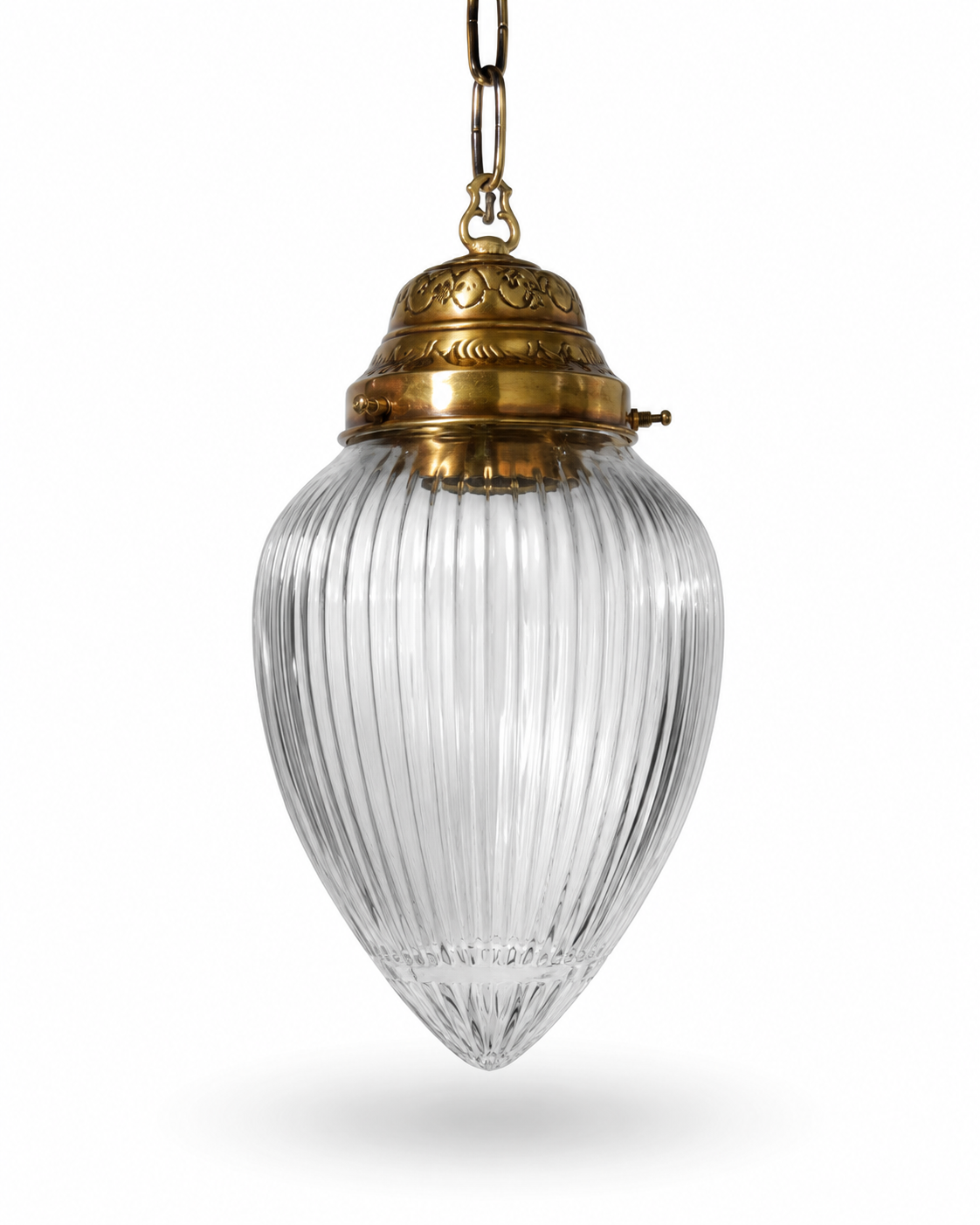 Matkadeep Clear Vertically-Ribbed Glass Hanging Light · SGE-HL-117 · Samrat Glass Emporium — view 2