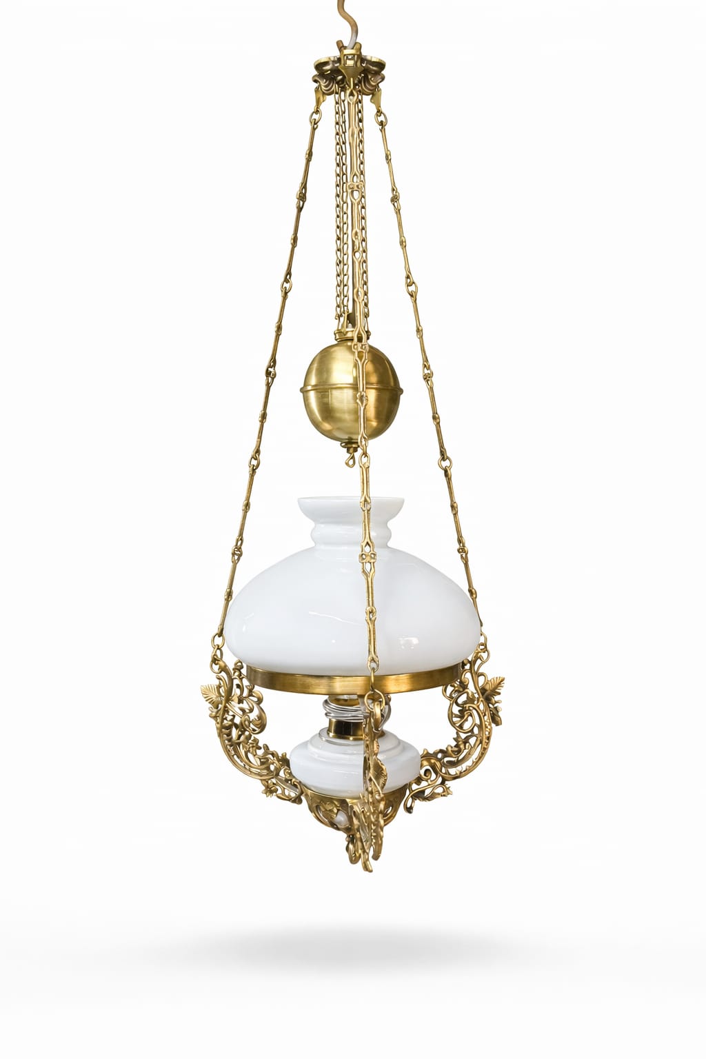 Tula Counterweight Opal Glass Hanging Light — Bell Shade · SGE-HL-026 · Samrat Glass Emporium — view 2