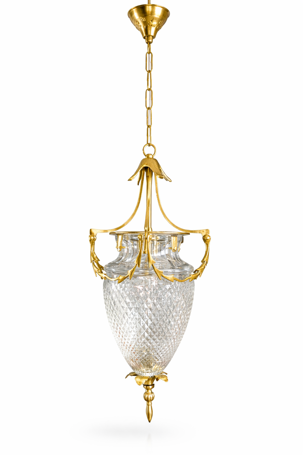 Foliate Scroll Vertical-Fluted Glass Hanging Light · SGE-HL-059 · Samrat Glass Emporium — view 2
