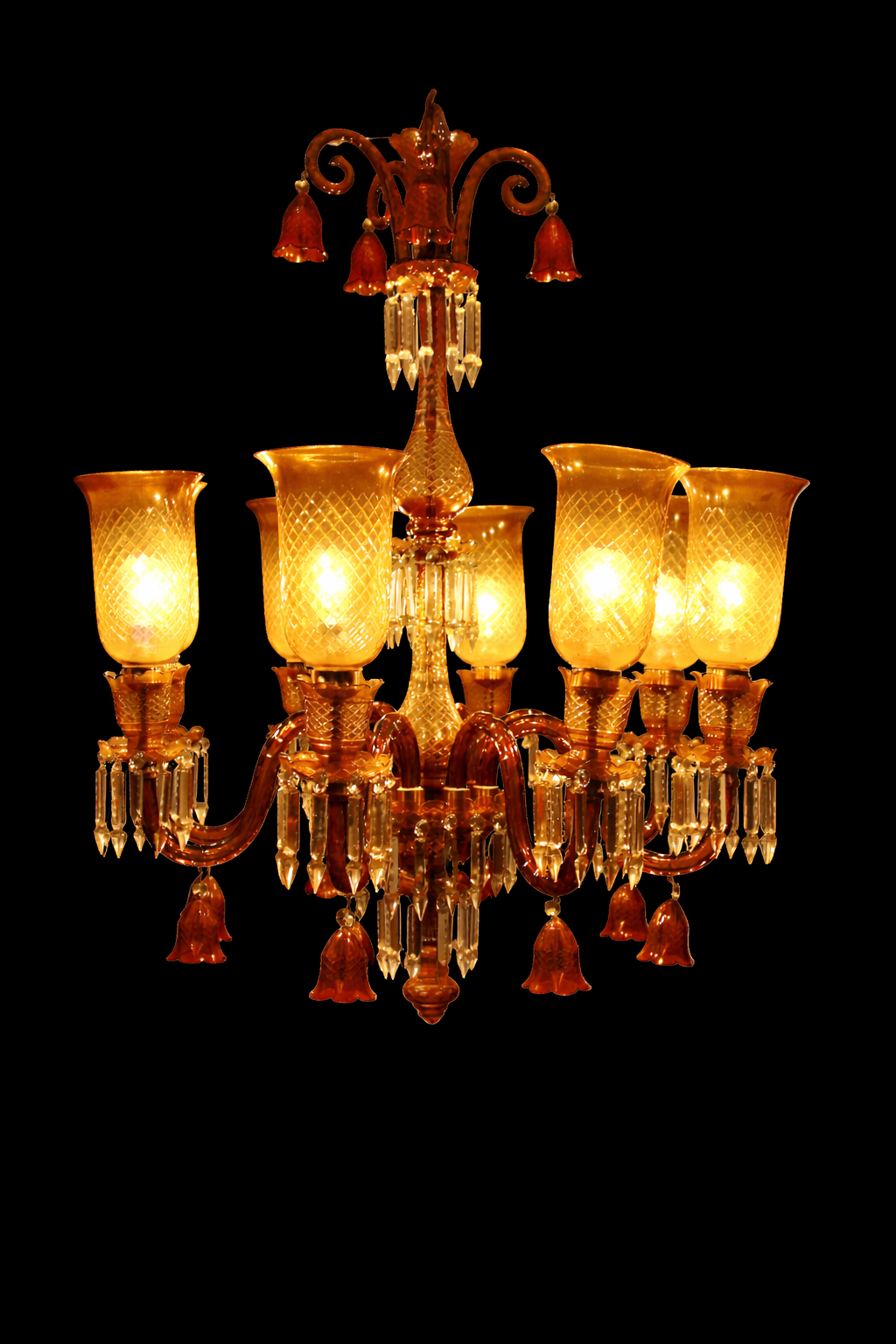 Amber Heritage Glass Chandelier