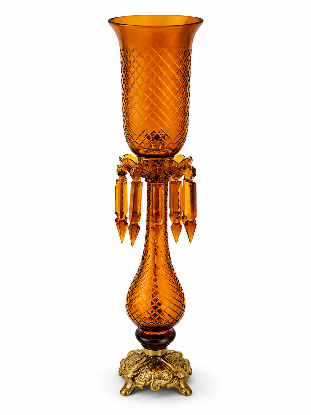 Shamiyana Cut-Glass Table Lamp – Amber · SGE-TL-055 · Samrat Glass Emporium — view 2