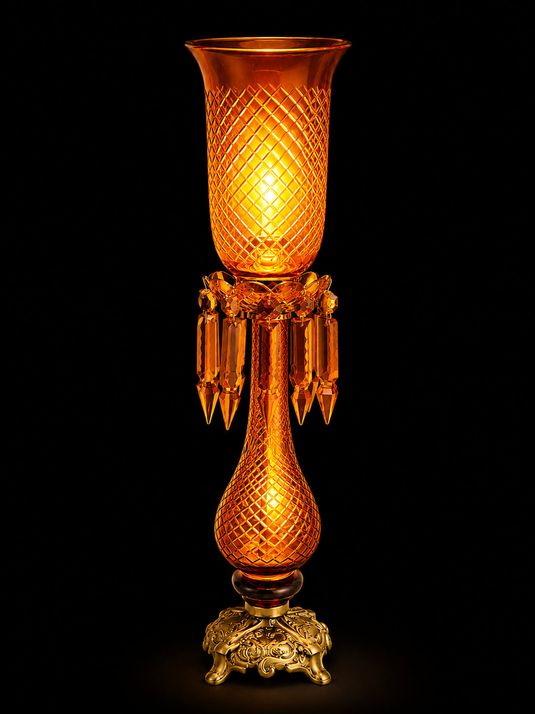 Shamiyana Cut-Glass Table Lamp – Amber