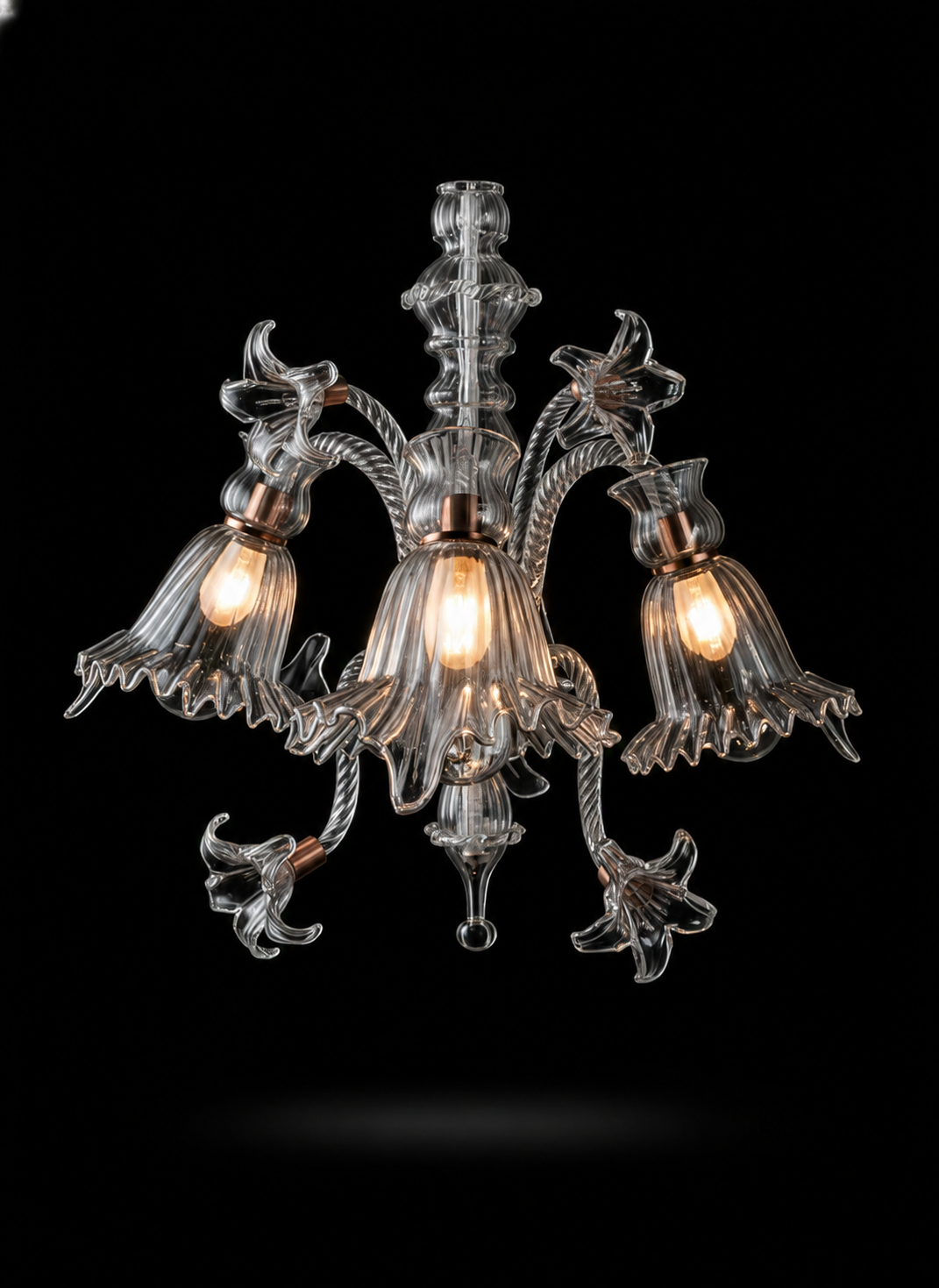 Gulzar Bellflower Three-Light Downlight Wall Light — Crystal Clear