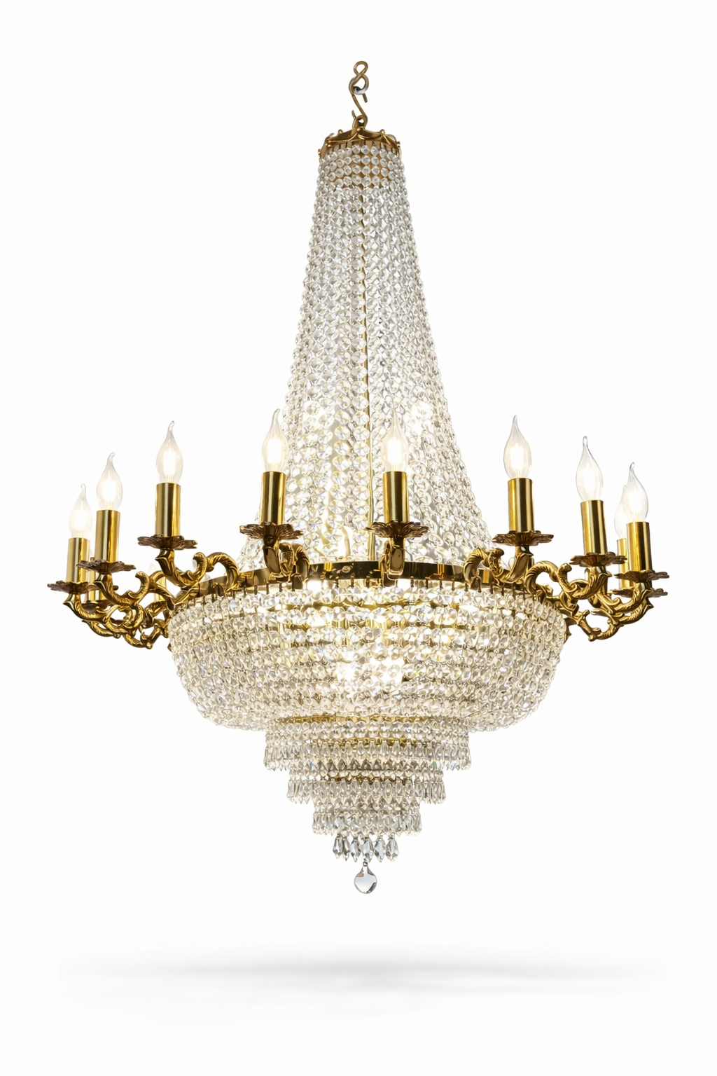 Samrajya Empire-Basket Crystal Candle-Arm Chandelier · SGE-CH-027 · Samrat Glass Emporium — view 2