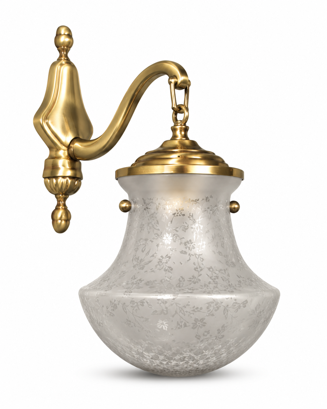 Prastara Frosted Floral Glass Single-Light Wall Lamp · Wall Light · SGE-WL-088 · Samrat Glass Emporium — view 2