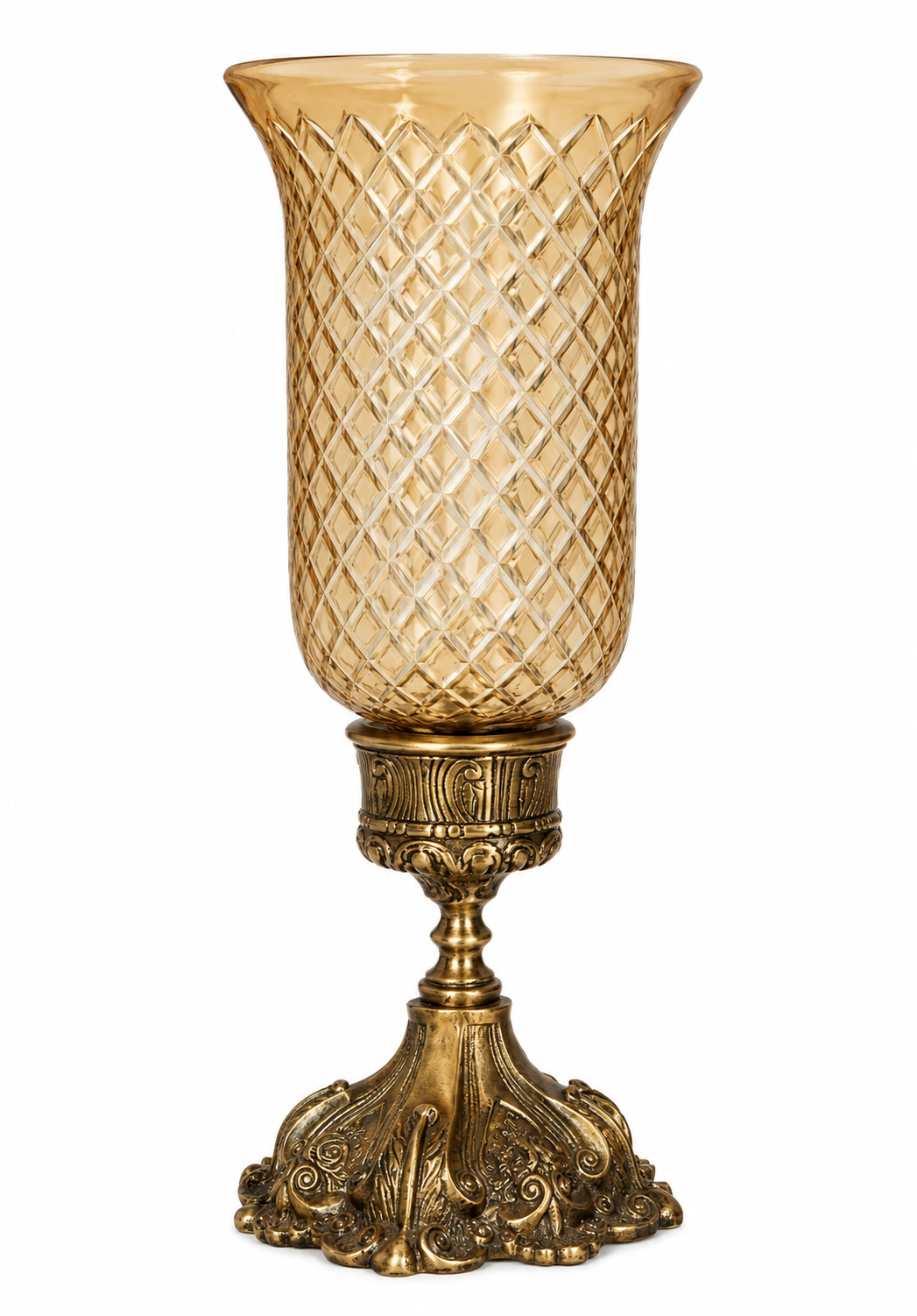 Rajdeep Diamond-Cut Hurricane Candle Stand · SGE-CS-015 · Samrat Glass Emporium — view 2