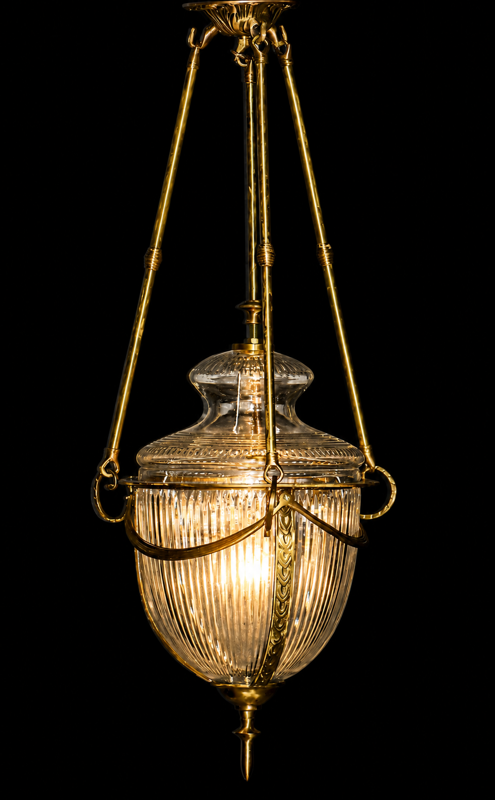 Rajsi Urn Fluted Glass Hanging Light — Grand Tripod