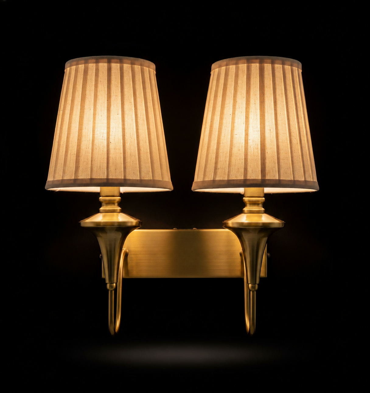 Pleated Fabric Double-Arm Wall Light · SGE-WL-002 · Samrat Glass Emporium