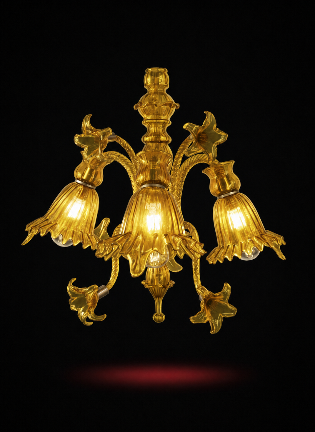 Gulzar Bellflower Three-Light Downlight Wall Light — Amber Gold