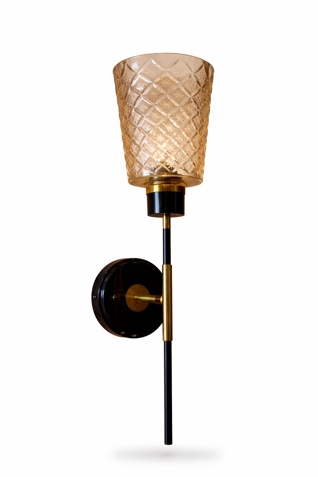 Nakshrekha Amber Star-Cut Glass Rod Wall Sconce · Wall Light · SGE-WL-013 · Samrat Glass Emporium — view 2