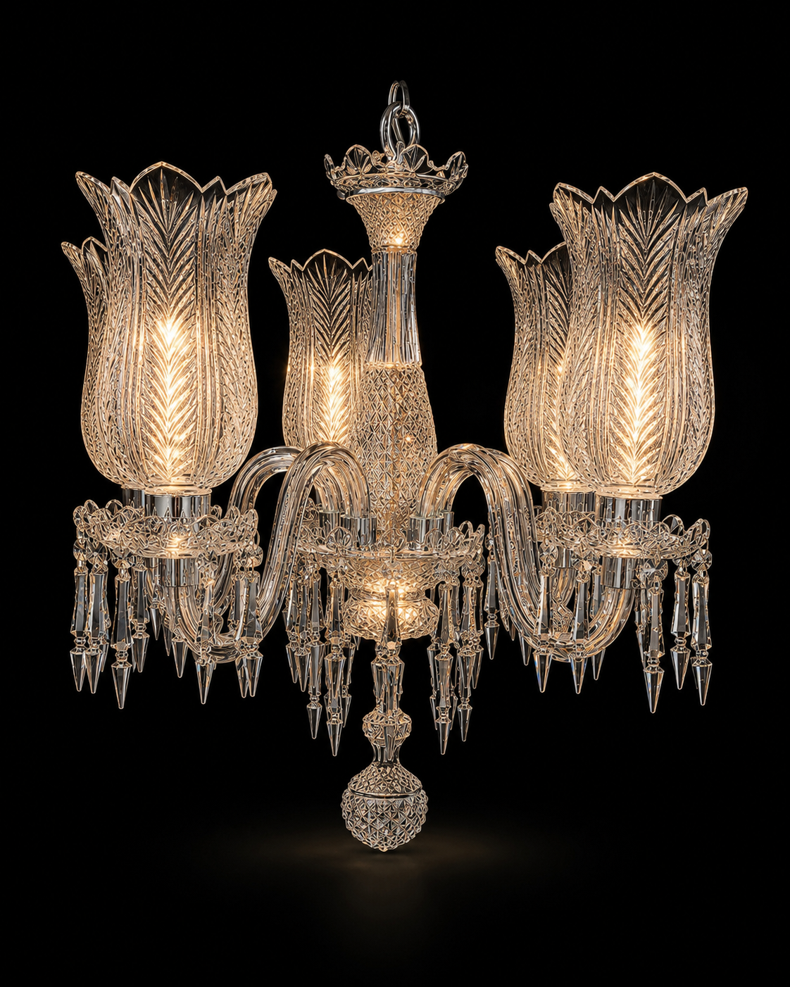 Noor-Pankhuri Tulip-Cut Five-Light Crystal Chandelier