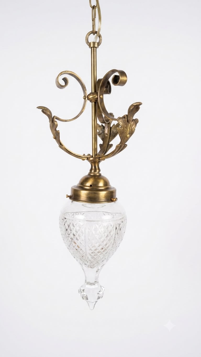 Vallari Diamond-Cut Glass Hanging Light — Single · SGE-HL-005 · Samrat Glass Emporium — view 2