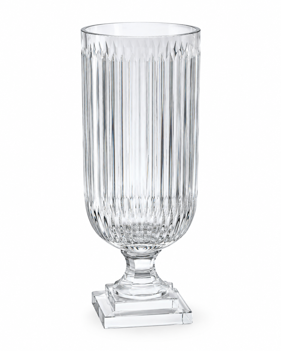 Prismastambh Vertically-Fluted Clear Glass Hurricane Candle Stand · SGE-CS-019 · Samrat Glass Emporium — view 2
