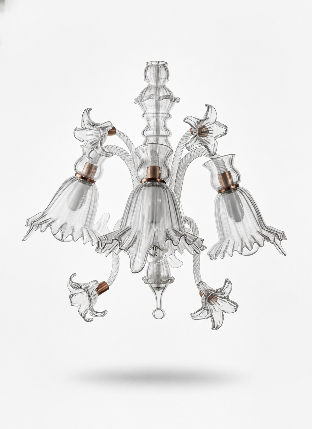 Gulzar Bellflower Three-Light Downlight Wall Light — Crystal Clear · SGE-WL-016 · Samrat Glass Emporium — view 2