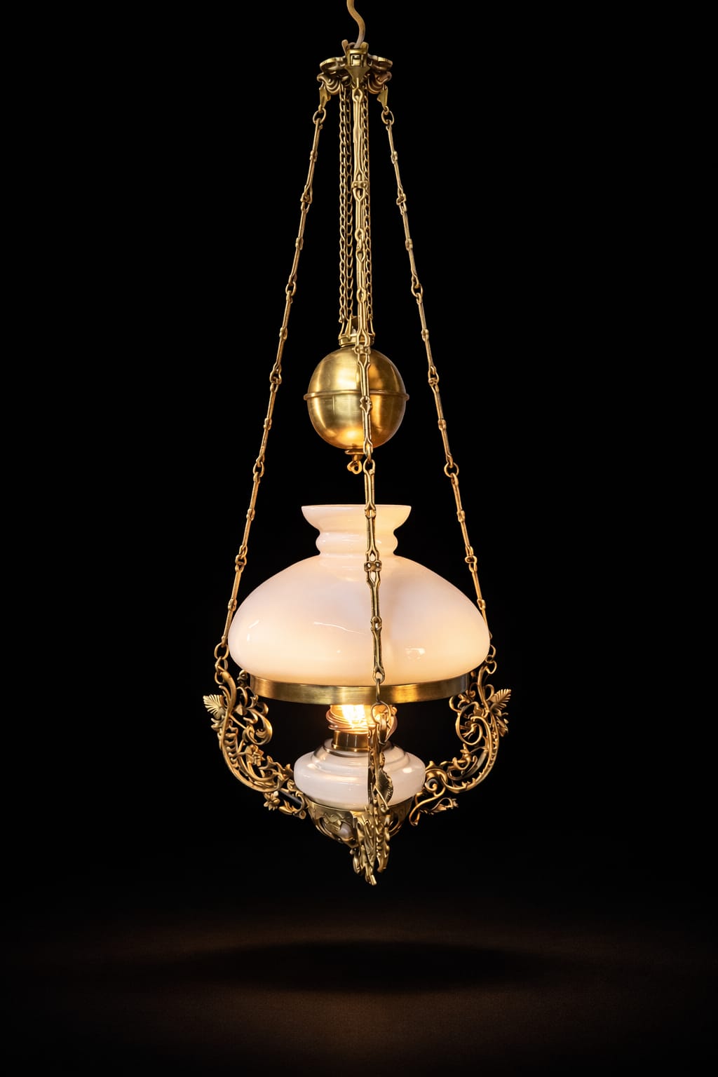 Tula Counterweight Opal Glass Hanging Light — Bell Shade