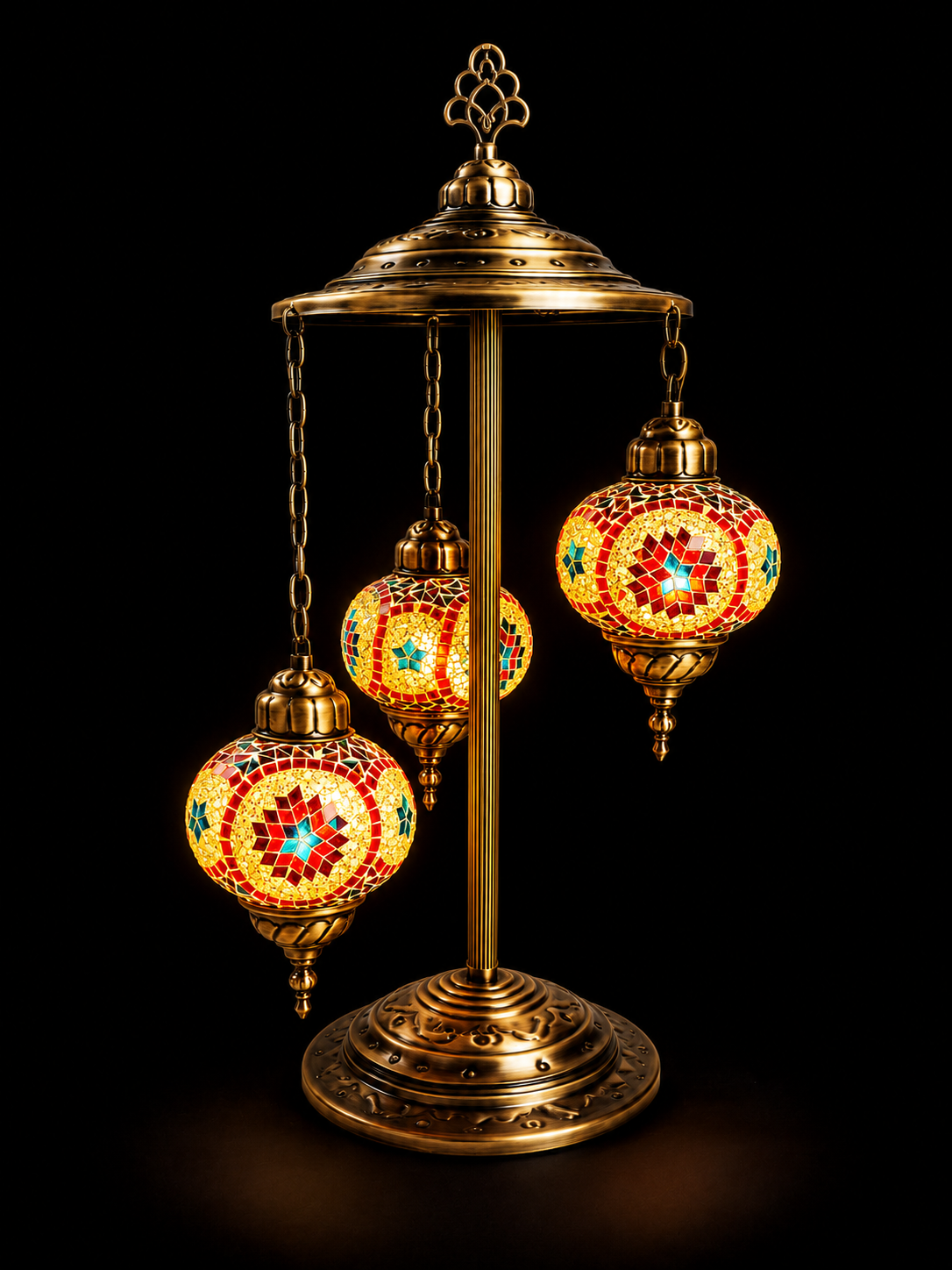 Mehfil Mosaic Cascade Table Chandelier — Three-Light