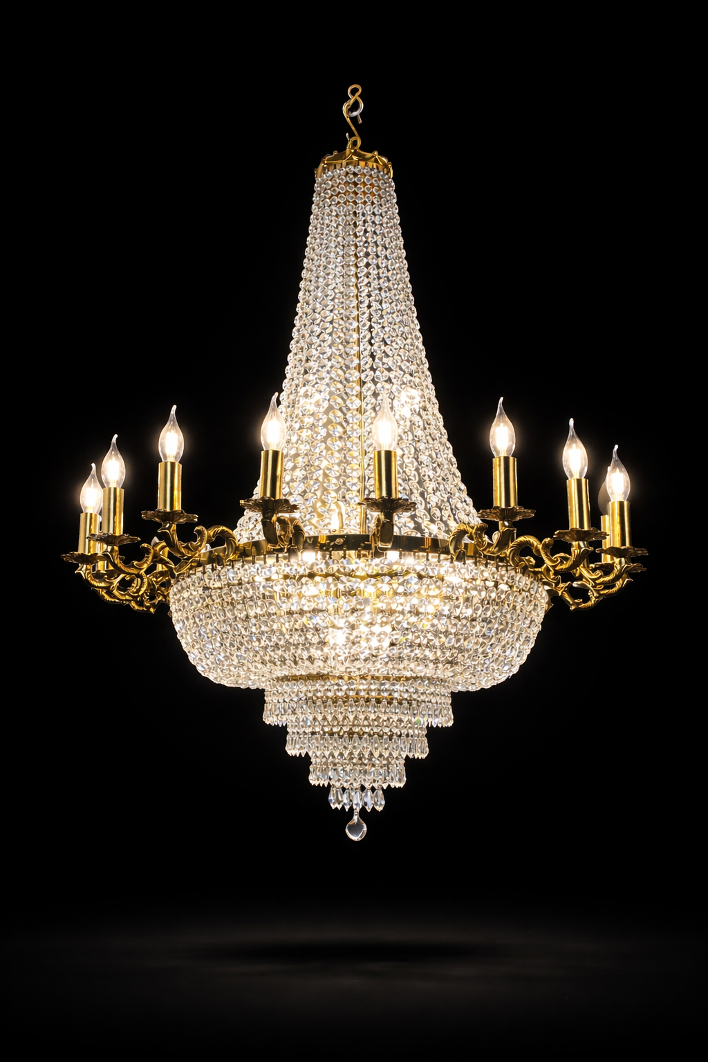Samrajya Empire-Basket Crystal Candle-Arm Chandelier