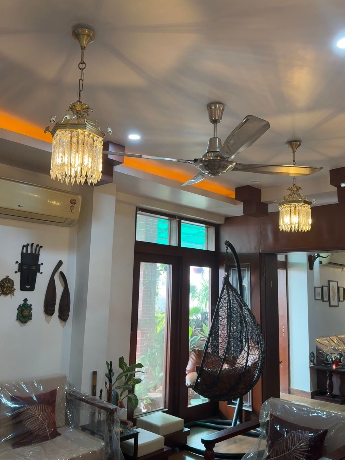 Heritage Hanging & Wall Lighting Installation — Lucknow Private Residence