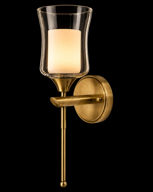 Dandjyoti Clear Hurricane Glass Drop-Stem Wall Sconce · Wall Light · SGE-WL-081 · Samrat Glass Emporium