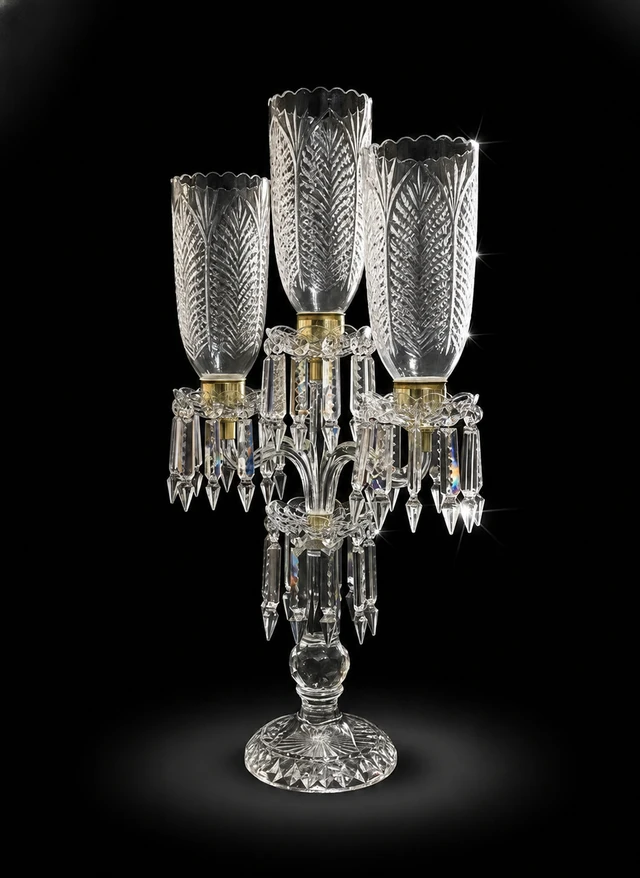 Arrowhead Prism Glass Candle Stand · SGE-CS-003 · Samrat Glass Emporium